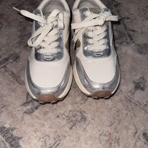 Dolce Vita White and Silver Sneakers
